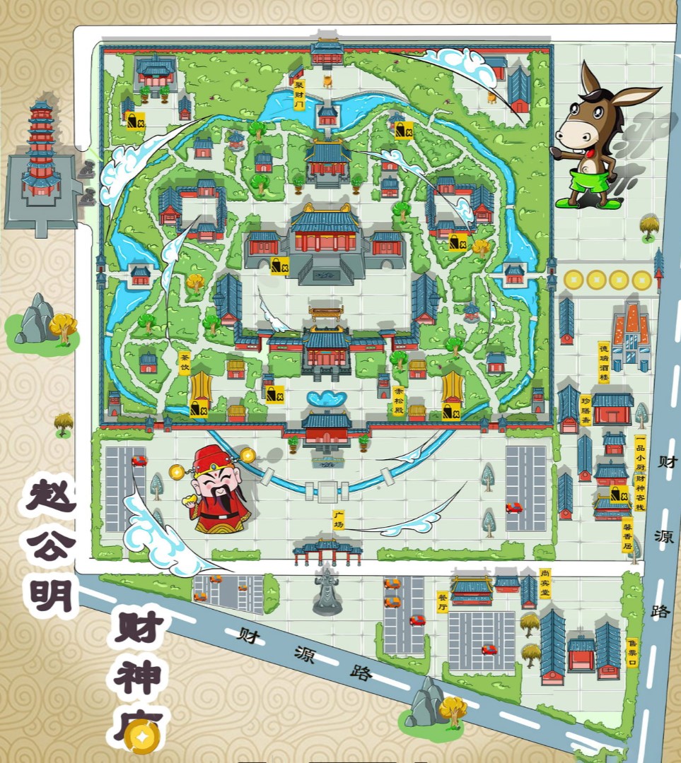纳雍寺庙类手绘地图